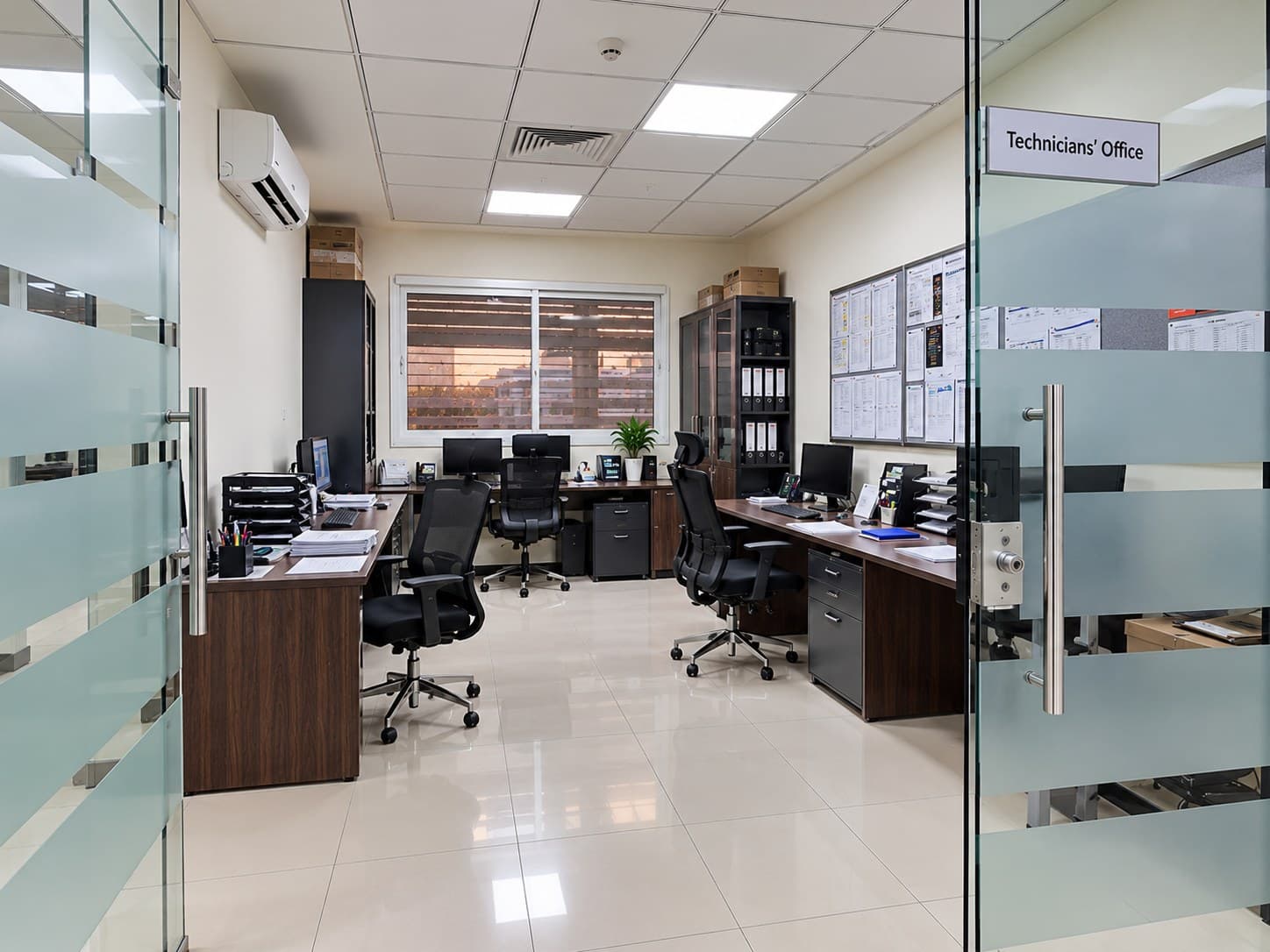 Assembly technicians' office